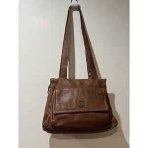 Rossi Florence Brown Leather Firenze Made in Italy 15x11” Shoulder Bag Handbag